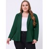 Agnes Orinda Women's Plus Size High-Low Peplum Button Work Elegant Blazers - 3 of 4