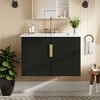 MOEPISY 30 inch Vintage Bathroom Vanity with Ceramic Sink, with 3 Holes Single Ceramic Sink with 2 Soft Closing Doors - 3 of 4