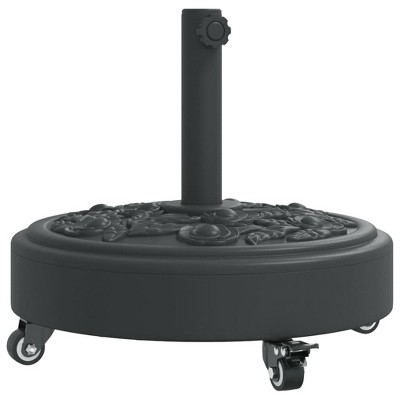 vidaXL Parasol Base Black Polyethylene Large Parasol Base Round