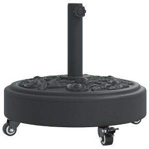 vidaXL Parasol Base Black Polyethylene Large Parasol Base Round - 1 of 1