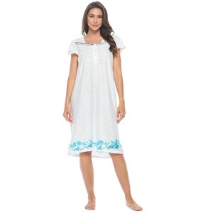 Casual Nights Women's Lace Short Sleeve Nightgown - 1 of 4