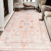 Washable Floral Medallion Area Rug, Soft Boho Low-Pile Non-Slip Accent Carpet for Living Room, Bedroom, Entryway, Office, Kitchen, Home Decor, Pink - 3 of 4