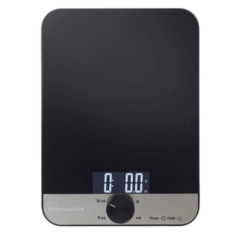 KitchenAid 11lb Glass Surface Digital Kitchen Food Scale Black