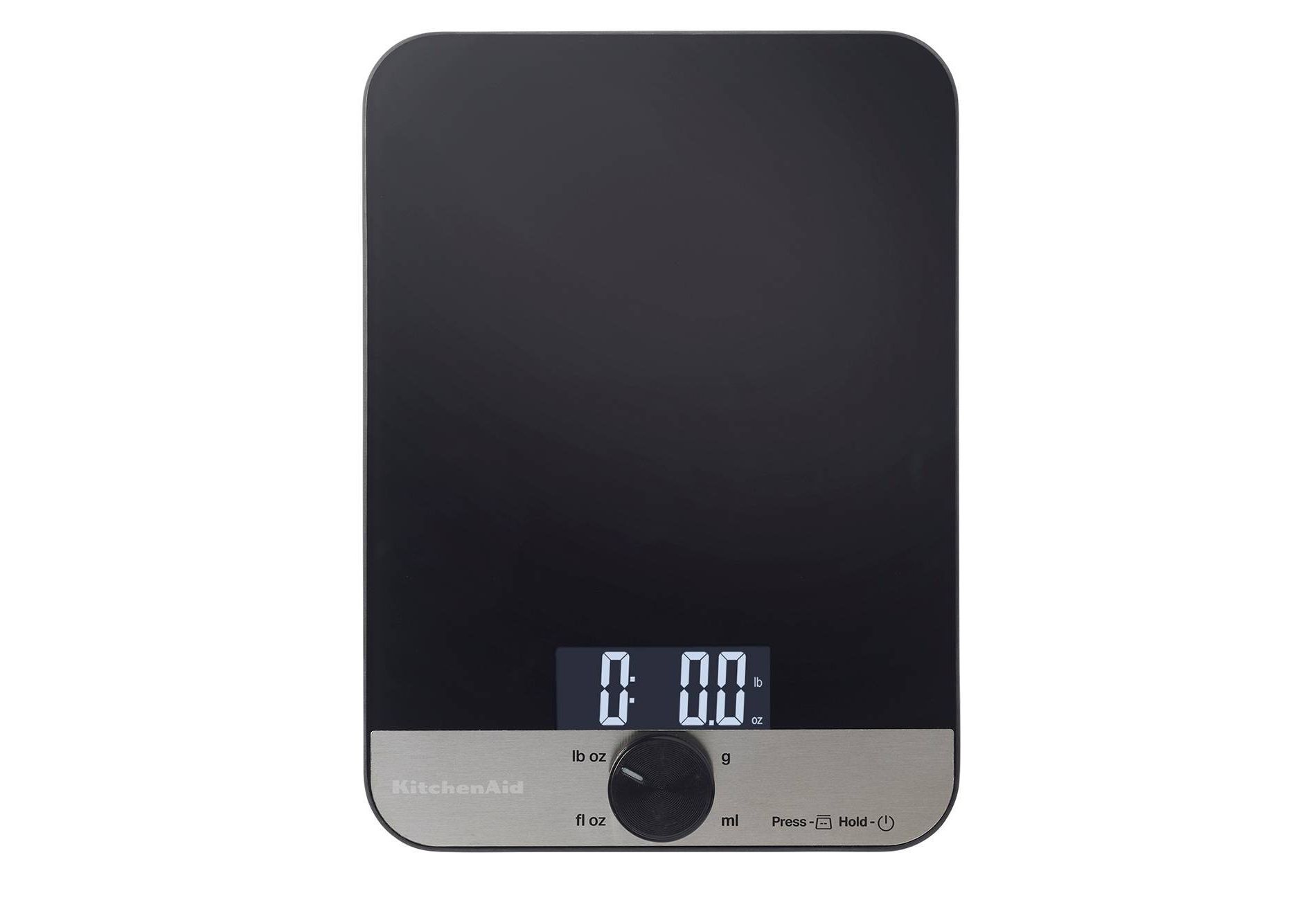 KitchenAid 11lb Glass Surface Digital Kitchen Food Scale Black: LCD Display, Battery-Powered, 11lb Capacity