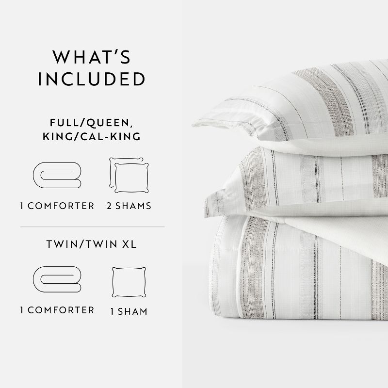 Vertical Stripe All Season Reversible Comforter Down Alternative Filling, Machine Washable - Becky Cameron, 5 of 12