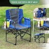 2PCS Portable Folding Camping Chair,Directors Chairs with Side Table,Drink Holder,Durable Armrests - 3 of 4