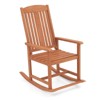 Costway 1/2 PCS Outdoor Rocking Chair with Slatted Seat Wide Armrests and Footrest for Patio - 2 of 4