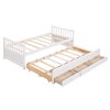 CAVINAS Multi-Functional Storage Daybed with Pull-Out Trundle & 3 Drawers, Sturdy Wood Platform Bed Frame, Twin Bed Frame for Guest Rooms & Bedrooms - 3 of 4