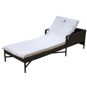 Monogrammed Patio Cotton Chaise Lounge Chair Slipcover by Blue Nile Mills - 1 of 4