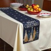 Unique Bargains Christmas Table Runner Gold Tone Star Christmas Tree Linen 72"x13" 1 Pc - 2 of 4
