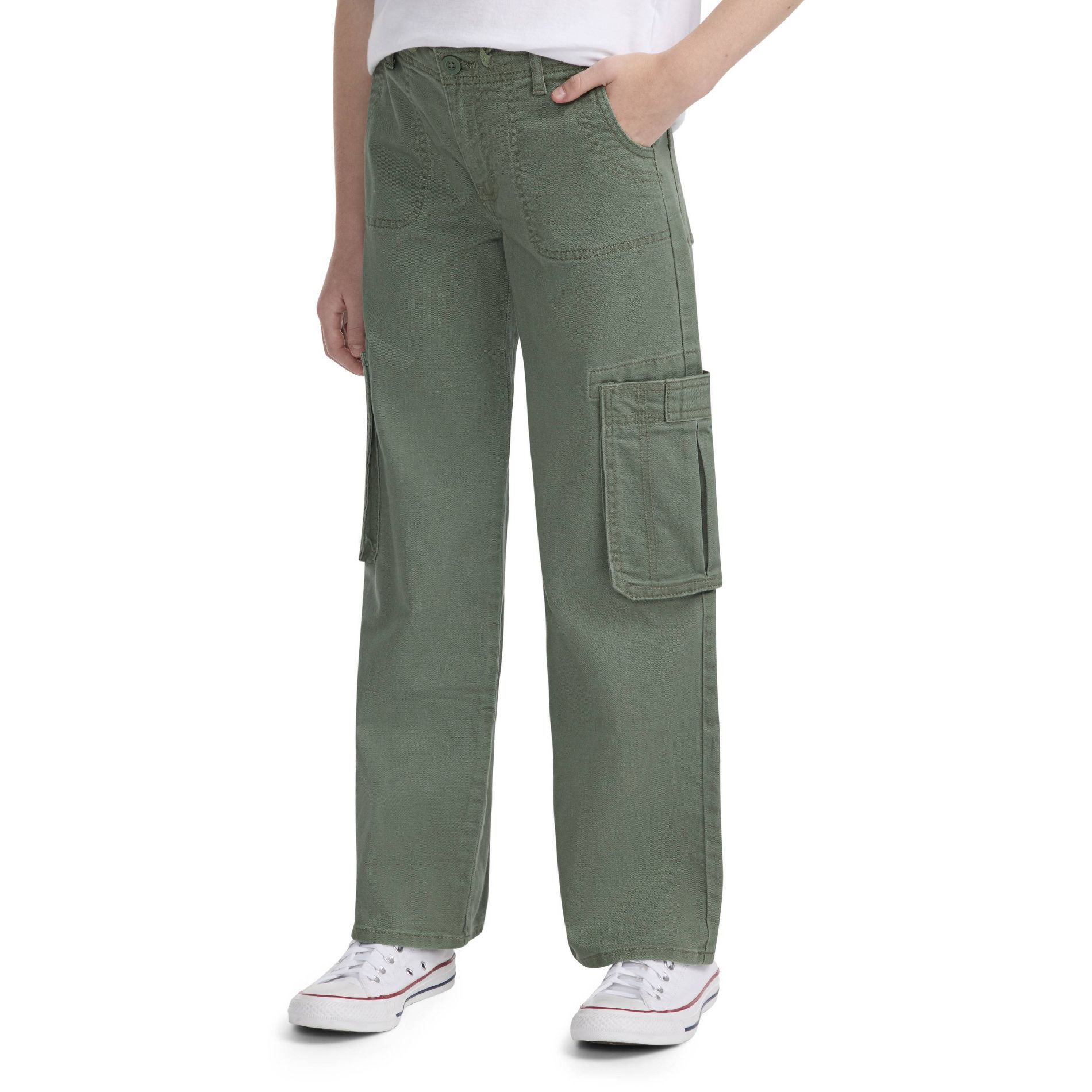 Levi's® Girls' Wide Leg Cargo Pants - Olive Green 14