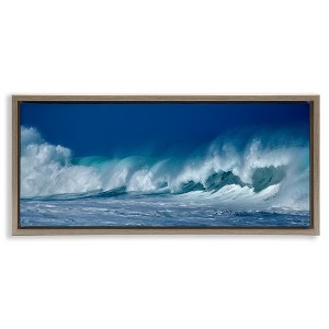 Stupell Industries Panoramic Tsunami Wave Splashing, 31" x 14" - 1 of 4