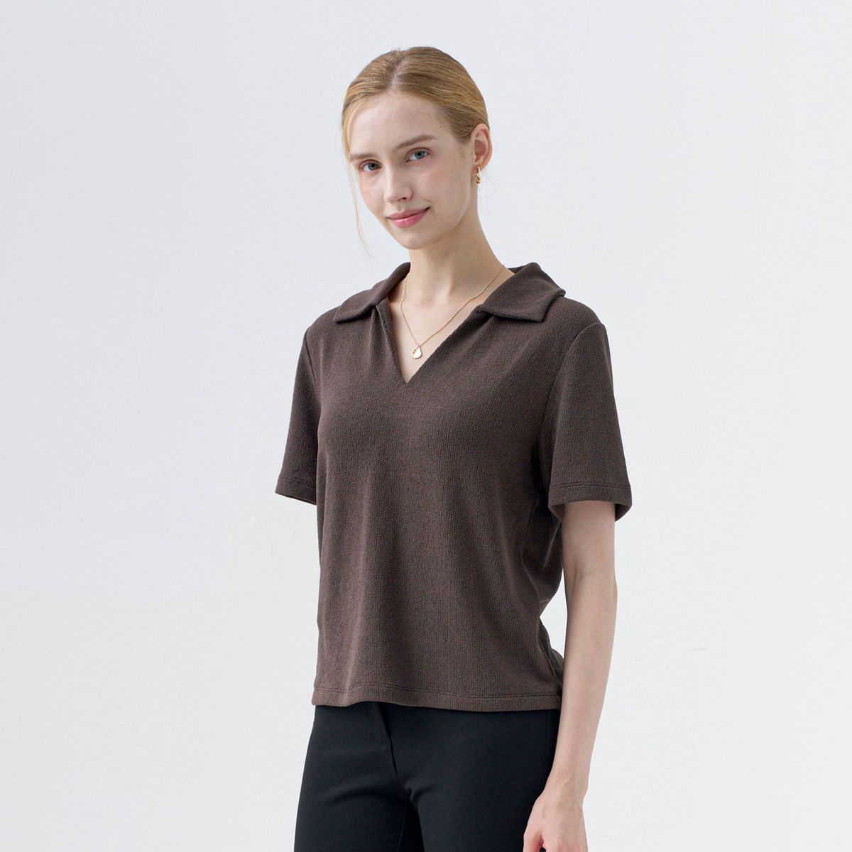 Women's Short Sleeve Polo Collar Top - A New Day™