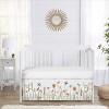 Sweet Jojo Designs Girl Baby Crib Bed Skirt Watercolor Floral Garden Green Blue and Orange - 2 of 3
