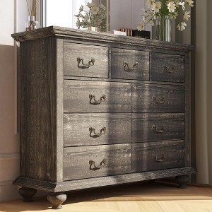 Whizmax Dresser for Bedroom, Farmhouse Dresser with 9 Drawer, Chest of Drawer with Wooden Legs for Bedroom, Living Room, Hallway - 1 of 4