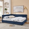 VYNXARIA Cozy Queen - Size Sofa Bed in Dark Blue Velvet: Tufted Comfort, Ideal for Bedroom and Living Room Relaxation - 3 of 4