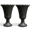 FONTOI 2 Pack Planters with Scalloped Rim, Outdoor Indoor Planters, Flower Plant Pots for Garden, Patio, Porch, Backyard, Black, 15.75"*23.62"*15.75" - 4 of 4