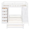PAGED Simple Wooden Bunk Bed Loft Bed, Twin over Full Bed Frame with Storage, Removable Bottom Bed and Guardrail for Kids, Teens, Adults - 3 of 4
