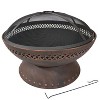 Sunnydaze Outdoor Camping or Backyard Steel Chalice Fire Pit with Spark Screen and Log Poker - 25" - Copper Finish - 3 of 4
