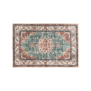 World Rug Gallery Traditional Oriental Medallion Washable Non Slip Area Rug - 1 of 4
