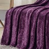 Plazatex Dama Embossed Decorative Super Soft Throw Blanket for Sleep/Decor 2 Pack 50" x 60" Plum - 4 of 4