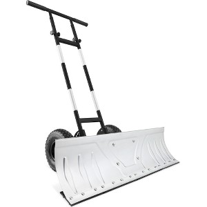 Best Choice Products 36in Hand Snow Pusher w/ 2 Wheels, Adjustable Handle, Blade Angle, Reflective Tape - 1 of 4