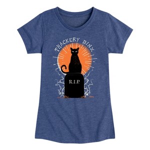Girls' - Hocus Pocus - Binx Graveyard Fitted Short Sleeve Graphic T-Shirt - 1 of 3