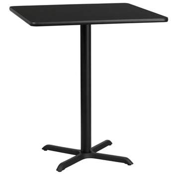 Flash Furniture 36'' Square Black Laminate Table Top with 30'' x 30'' Bar Height Table Base
