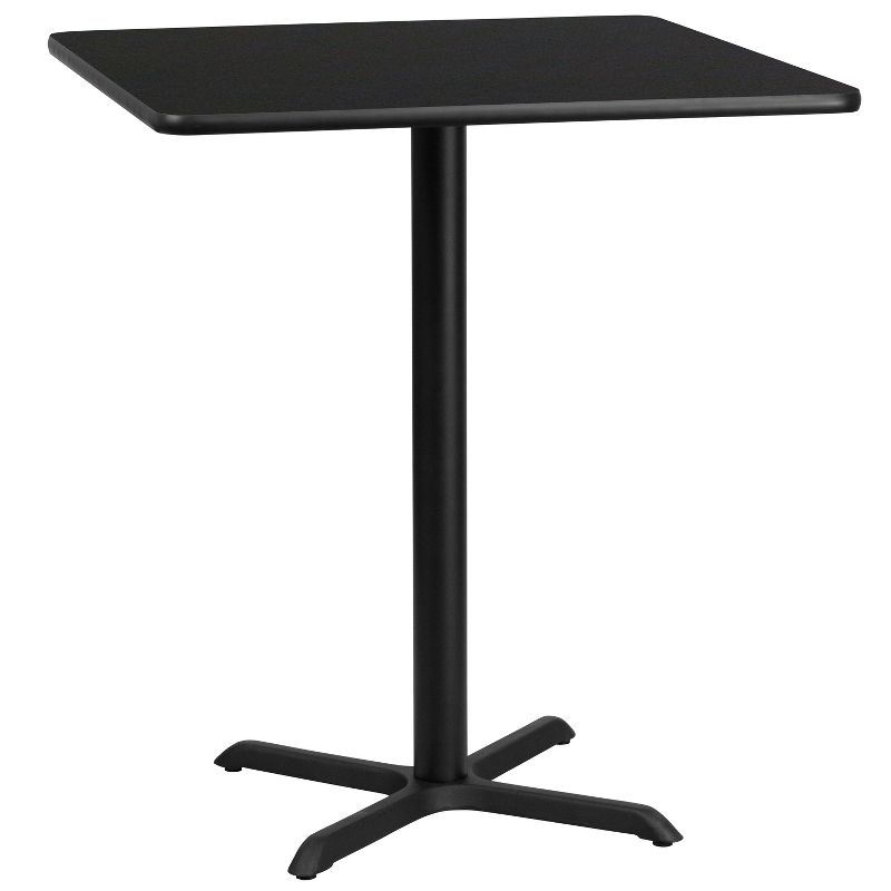 Flash Furniture 36'' Square Black Laminate Table Top with 30'' x 30'' Bar Height Table Base, 1 of 3