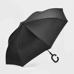ShedRain UnbelievaBrella Reverse Opening Stick Umbrella - Black