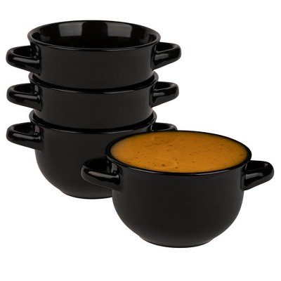 Kook Soup Bowls Crocks with Handles, 18 oz, Set of 4