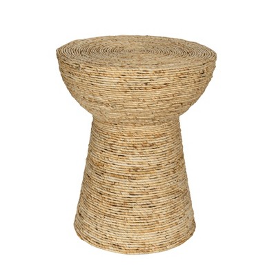 Storied Home Round Rope Accent Table Natural