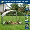 Chicken Coop, Chicken Run - 9.8'x6.5'x6.5' Large Metal Cage with Cover, Dome Roof Walk-in for Yard, Backyard, Farm - 3 of 4