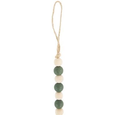 6' Green and Ivory Wooden Beaded Christmas Garland