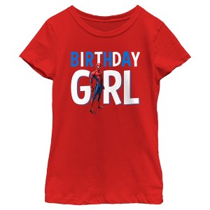 Girl's Spider-Man Birthday Girl Superhero T-Shirt - 1 of 4