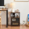VECELO 1/2 Pcs Nightstands with USB Ports and Outlets, Modern Bedside End Tables Night Stands with Drawer and Storage Shelf - 4 of 4