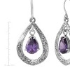 Silpada 'Splash of Magic' Sterling Silver Purple Cubic Zirconia Drop Earrings - 4 of 4
