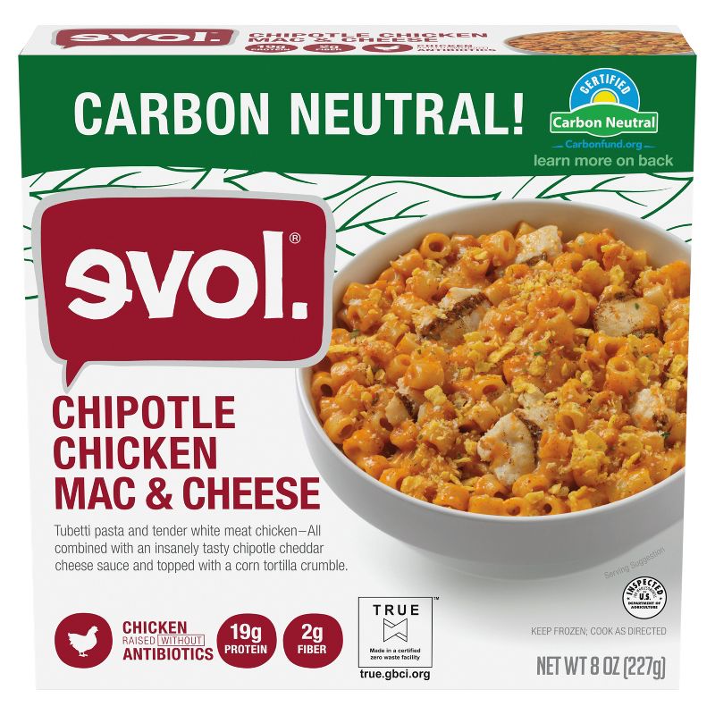 Evol Frozen Chipotle Chicken Macaroni and Cheese - 8oz, 1 of 4
