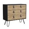 Okak Modern Design 3-Drawer Bedroom Dressers with Metal Hairpin Legs, Wooden Storage Cabinet,Chest of Drawers for Bedroom,Entryway - 4 of 4