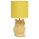 12.8" Contemporary Ceramic Owl Bedside Table Lamp with Matching Fabric Shade - Simple Design