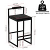 Lyngins Set of 2 Modern Counter Height Bar Stools, Velvet Upholstered Bar Stools with Slim Golden Metal Legs, Counter Stools/Bar Chairs for Kitchen - 3 of 4
