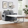 TiramisuBest 47.2" Twin-Size Convertible Sleeper Sofa,Corduroy Loveseat Bed with Side Table, Side Storage Pocket & USB Port for Living,Gray - 4 of 4