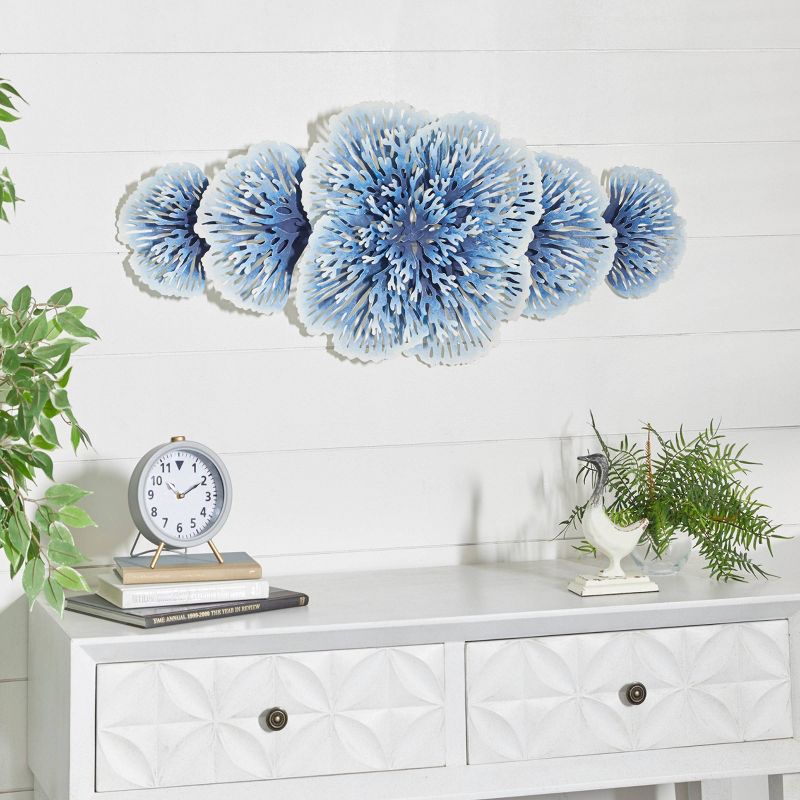 Metal Floral 3D Wall Decor Blue - Olivia &#38; May, 1 of 6