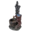 LuxenHome 25 Inch Rustic Pump and Barrel Small Outdoor Water Fountain with Cascading Water Flow Gray - 3 of 4