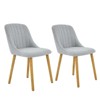 Mid-Century Modern Dining Chairs Set of 2, Upholstered Armless Kitchen Chairs for Dining Room - 2 of 4