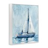Stupell Industries Nautical Blue Sailboat Tranquil Coastal Water Watercolor Painting Black Framed Giclee Art - 3 of 4