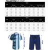 Men's Hawaiian Shirt 2 Pieces Sets Floral Printed Short Sleeve Button Down Shirts and Shorts Summer Beach Outfits - 4 of 4