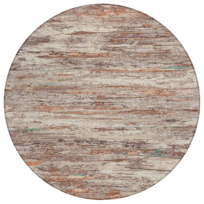 Terra Cotta And Beige Abstract Washable Indoor Outdoor Area Rug