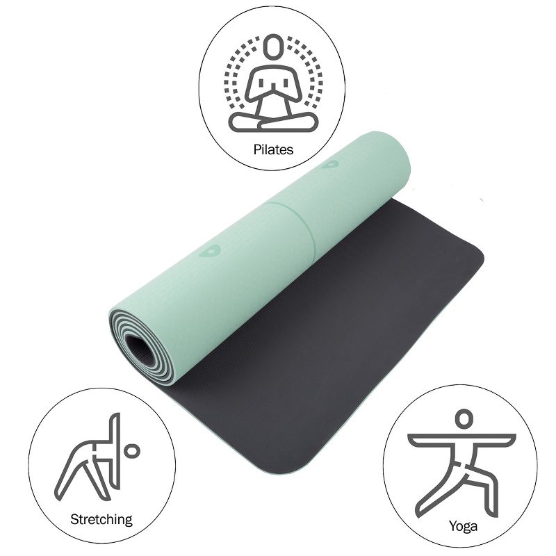 Wakeman Outdoors Yoga Mat with Alignment Marks - Lightweight Exercise Mat with Carry Strap for Home Workout or Travel, 5 of 9