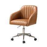 Luca Vegan Leather Height-adjustable Ergonomic Office Chair with Elegant Channel Design Task Chair| ARTFUL LIVING DESIGN